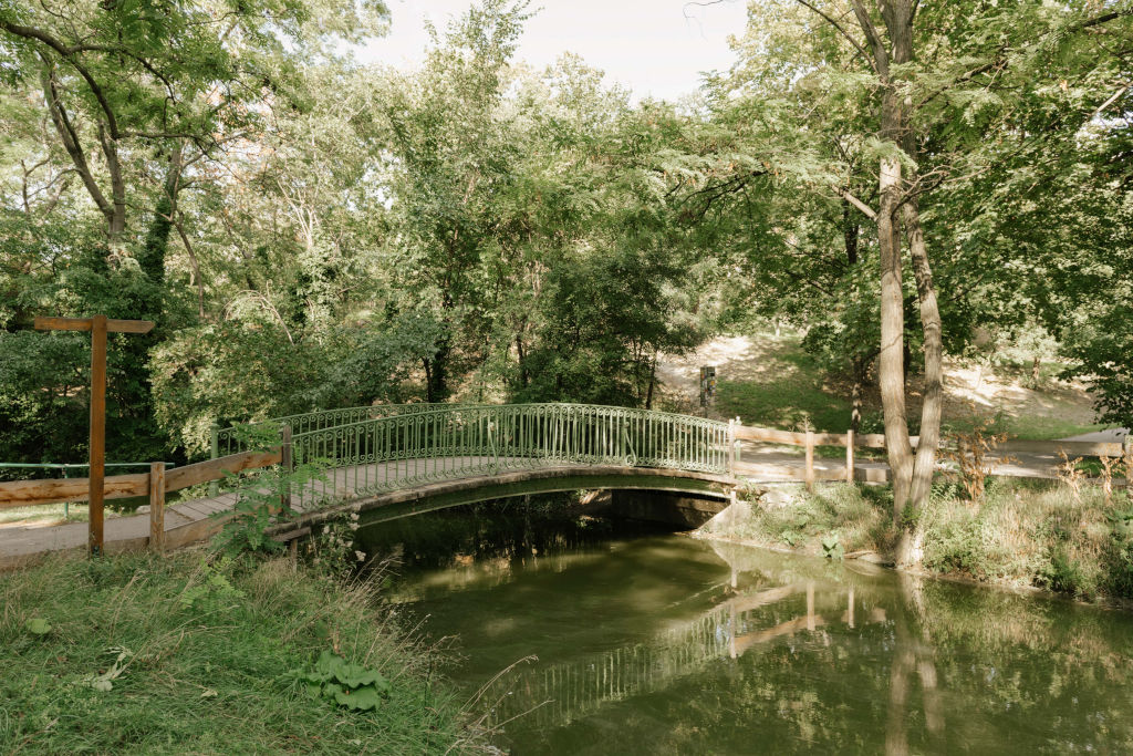 Brücke über Weiher in Wiener Park